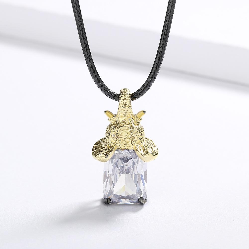 Pendants Carved In Cross Shape with Black Gold Bicolor Jewelry Elegant Sweater Chain Womens Necklace