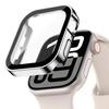 Glass+Case For Apple Watch 42mm 46mm 45mm 41mm 44mm 40mm Straight Edge Screen Protector Cover Case iWatch SE 3 6 7 8 9 10 11 7