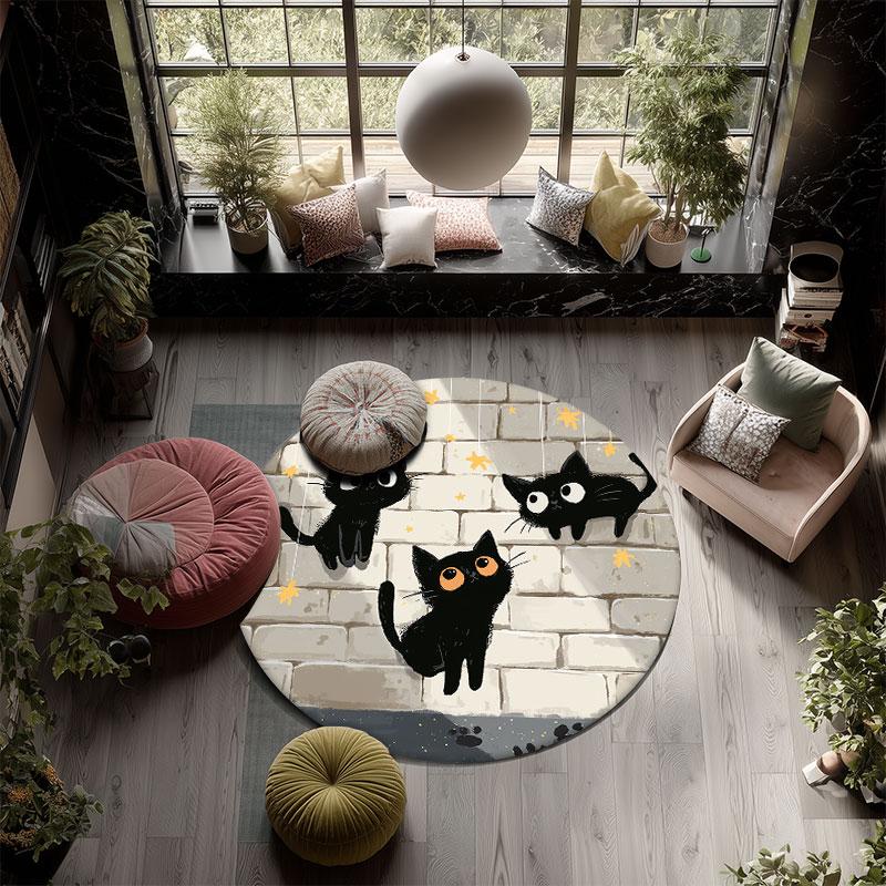 Cartoon Animals Pattern Round rug,Carpet Rug for Living Room Bedroom Playroom ,Non-slip Floor Mat,Holiday Gifts and Birthday Gifts.