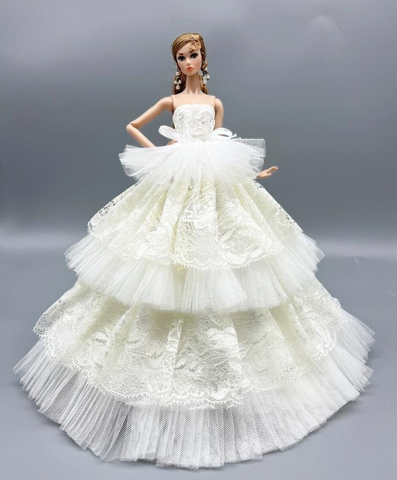 Princess Doll Sequined Luxury Tutu Dress 1/6 Size Bridal Formal Wear Candy Color Wedding Clothing for 29CM Dolls