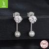Simple And Exquisite Bead Moissanite Stud Earrings, Fashionable And Versatile S925 Sterling Silver Threaded Stud Earrings.