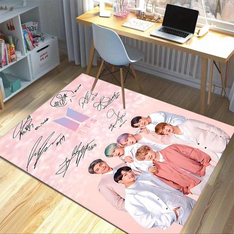 Kpop Stars Signature Carpet For Playroom Bedroom Living Room Sofa Home Decorkids Game Area Rug Nonslip Floor Mat