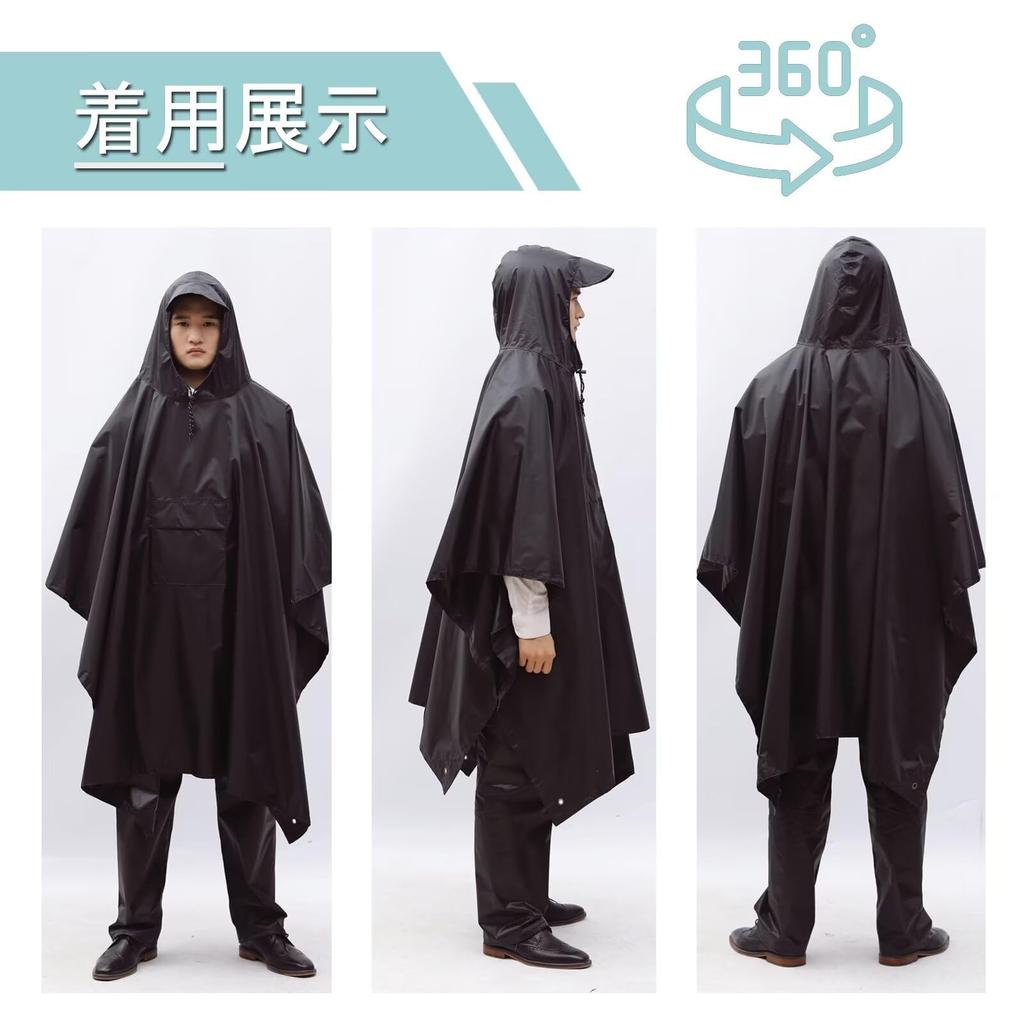 HeiDiga Multifunktioneller Regen Groß für mit Aufbewahrung Einheitsgröße Passt Langlebige Regenausrüstung für Draußen und Grün Herren 3-in-1 Poncho, Größe, Roller,