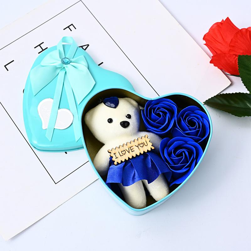 Valentine s Day Gift Bouquet Wedding Birthday Flower Mother Day Gift Box Bear Soap Rose Love Gift Box Decoration Home Supplies коричневый