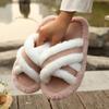 Ladies' Plush Indoor Slippers Comfortable and Warm Soft-bottom Fuzzy Shoes Home Floor Slippers