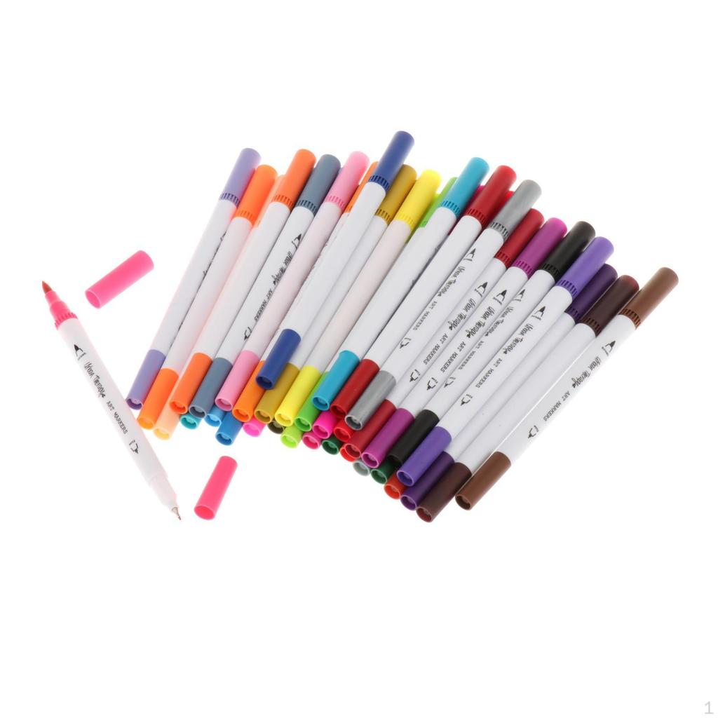 Double Tip Brush Pen Set for Watercolor, Acrylic Painting Pens, Color Marking Pens Artist, Craft