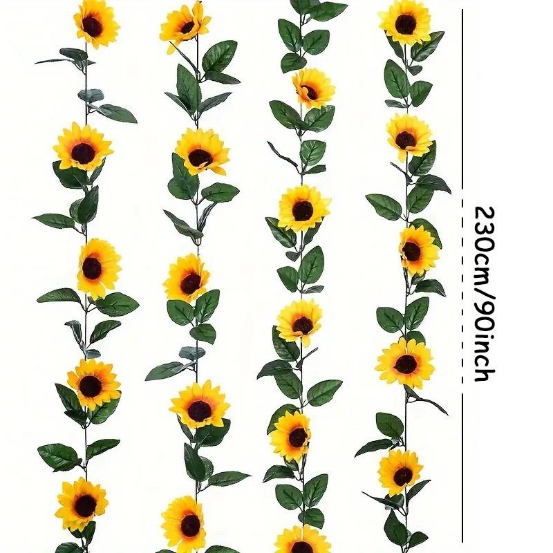 1 Stück 2,3 m Sonnenblumen Wand Tür Garten Hängende Geburtstags- Hochzeitsfeier Deko Kunstblumen Girlande Weihnachtsdeko Partyzubehör