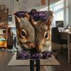 Two Squirrels,pattern Flannel Blanket, High quality Comfortable for All Seasons, Home Decor, Warmth and Comfort, Perfect for Gifts.