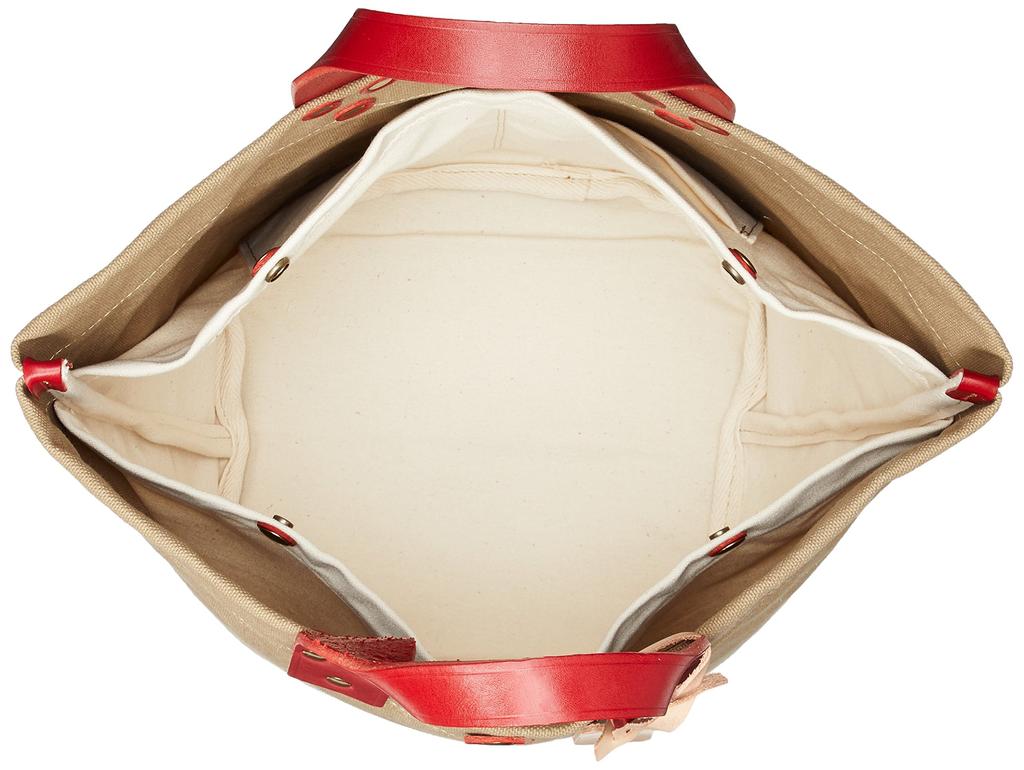 Cotton Handbag Genuine Leather Made in Japan Parque II Unisex Red [Real Mind]