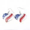 Cross-Border Independence Day Flag Hat Slippers & Heart Earrings in Red, White, Blue Stripes