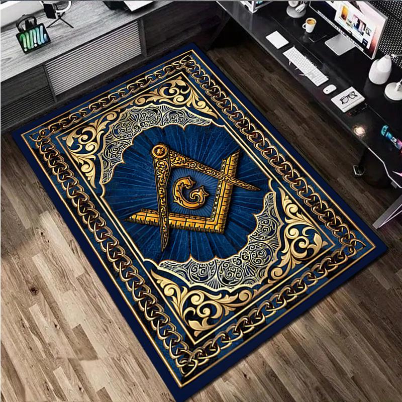 Freemason 1Pc Print Rug - home decoration Carpet For Living Room Bedroom Flooring Computer Chair Area Rug