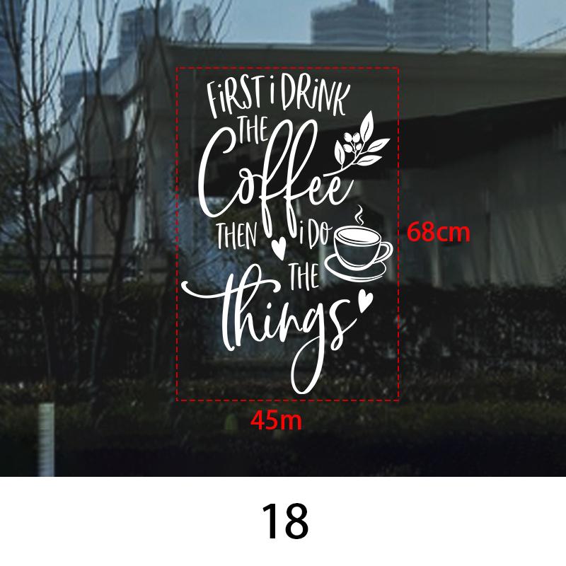 Coffee Shop Wall Sticker Cafes Ice Cream Bread Cake Wall Art Decals DIY Restaurant Milk Tea Shop Decor Sign Window Glass Film