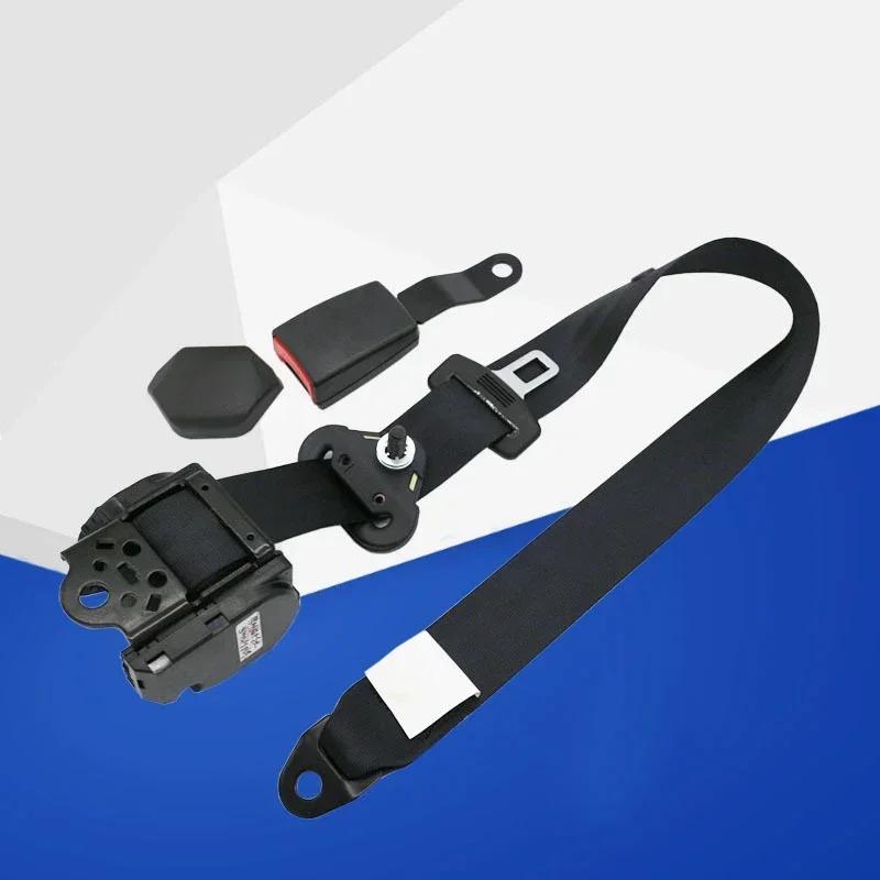 Universal Self-Winding Shrink 3-Point Seat Belt Lap with Car Seat Belt Adjuster Lock Seat Retractable Auto Safety Belt чёрный