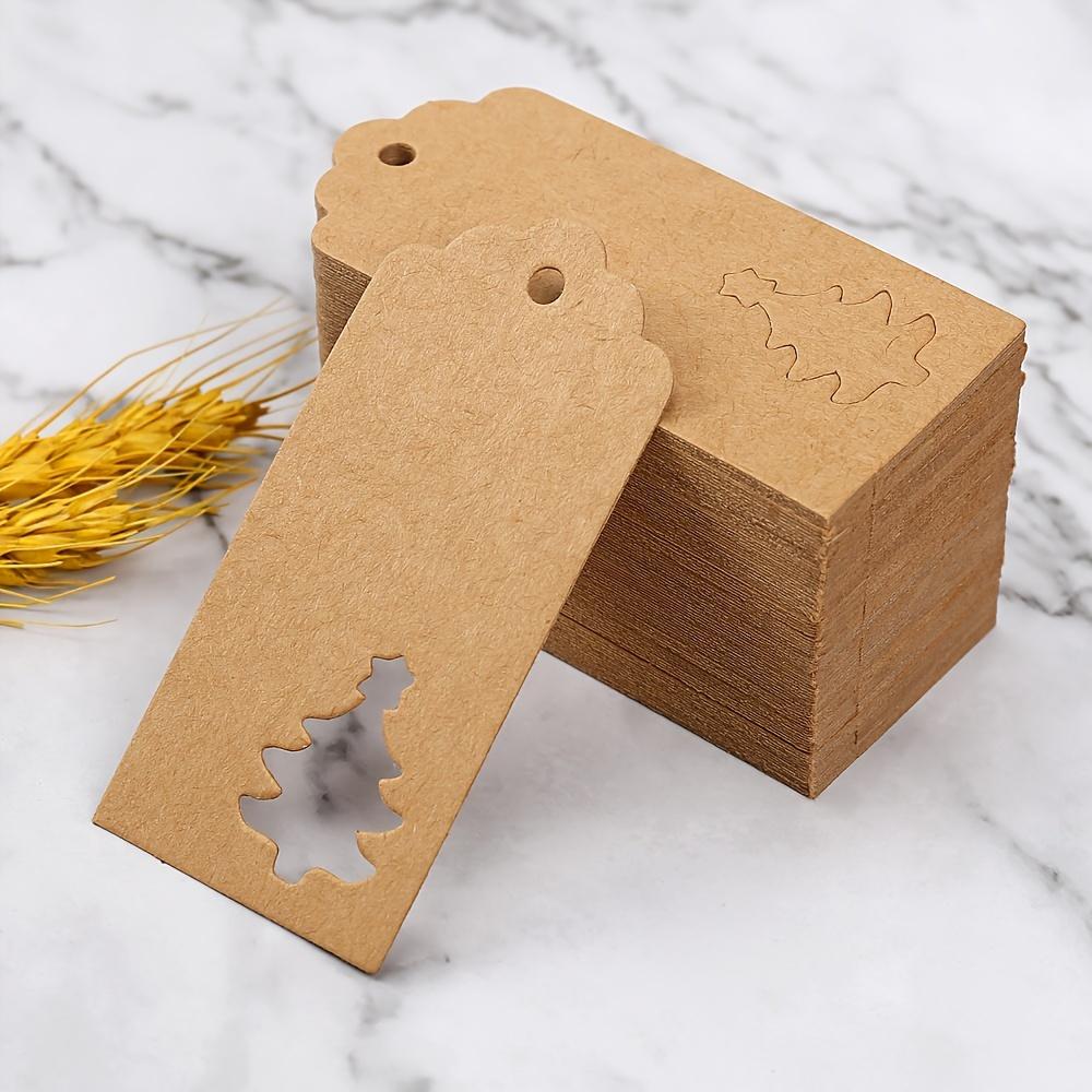 100pcs, Red Christmas Tree Design Kraft Paper Cards for Packaging and Hanging Decorations, Perfect Gift Tags and Ornaments