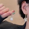 Korean Design Sense Full of Diamond Leaf Earrings Women's Unique Versatile Personality Pearl Earrings Cold Wind Temperament Ear Jewelry