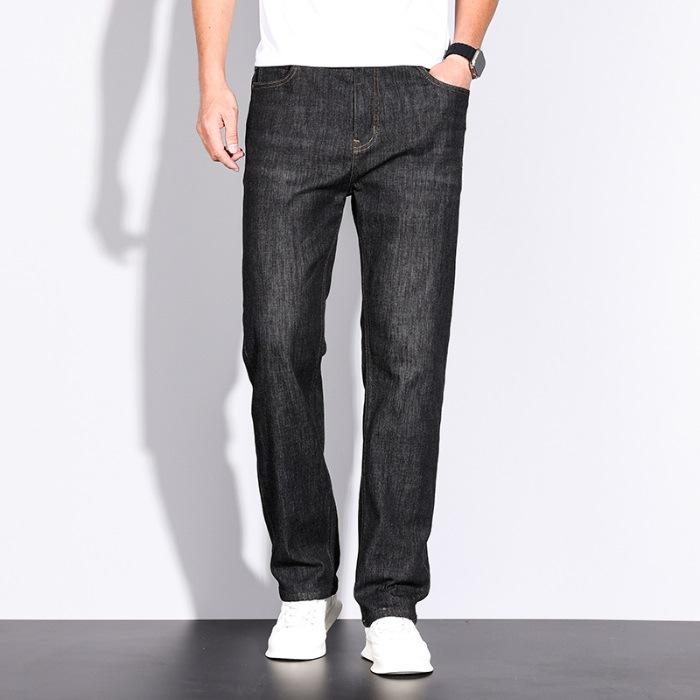 

Jeans Men s High Waist Loose Light Business Small Straight Pants Twill Stretch Jeans 28