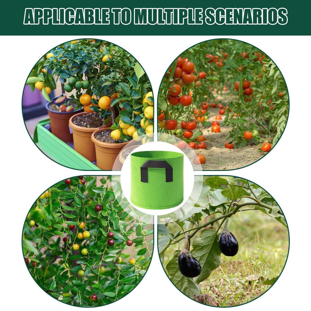Grow Bags 3 Pieces Large Non Woven With Handles Planter Bags Planting Fabric Pots For Flower Vegetable Potato Tomato Growing