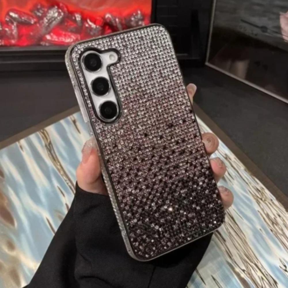 Luxury Gradient Full Diamond Case for Samsung Galaxy S24 S25 S23 Ultra S21 S22 Plus Note 20 Shinny Bling Shockproof PC Cover