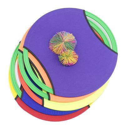 2Pcs Outdoor Play Trampoline Paddle Ball And Flying Disc Parent Child Interaction Games Beach Lawn Backyard Sports Party Favors