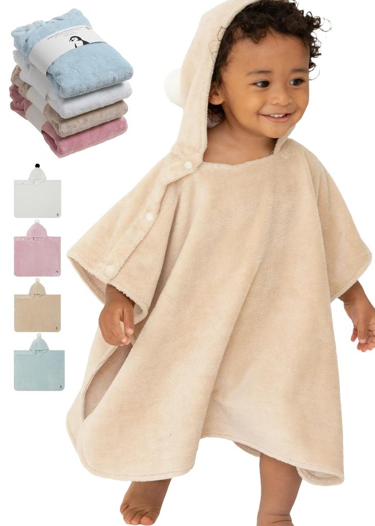 Konny Baby Hooded Towel Certified Prevents cold after bath absorbent Bath towel For bathing Hooded bath poncho Fluffy For babies 0 to 3 years old -