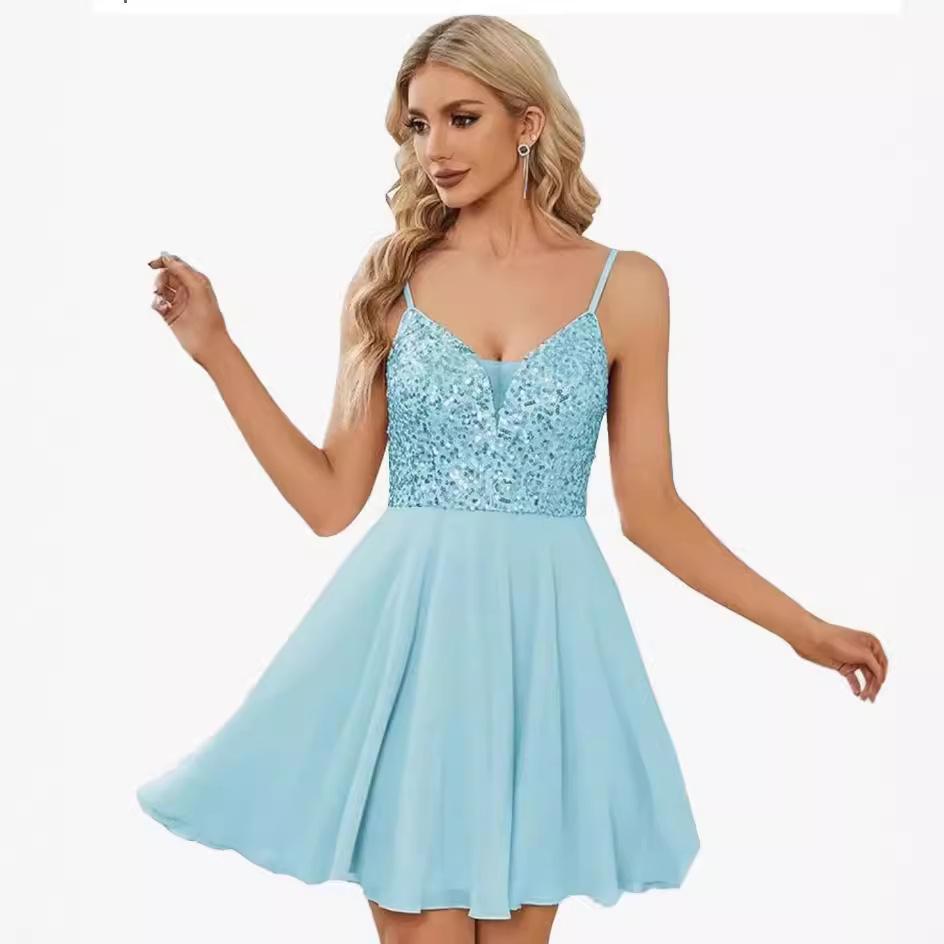 Elegante Vestido de Noche de Lentejuelas 2024 para Eventos Europeos, Americanos y de Oriente Medio