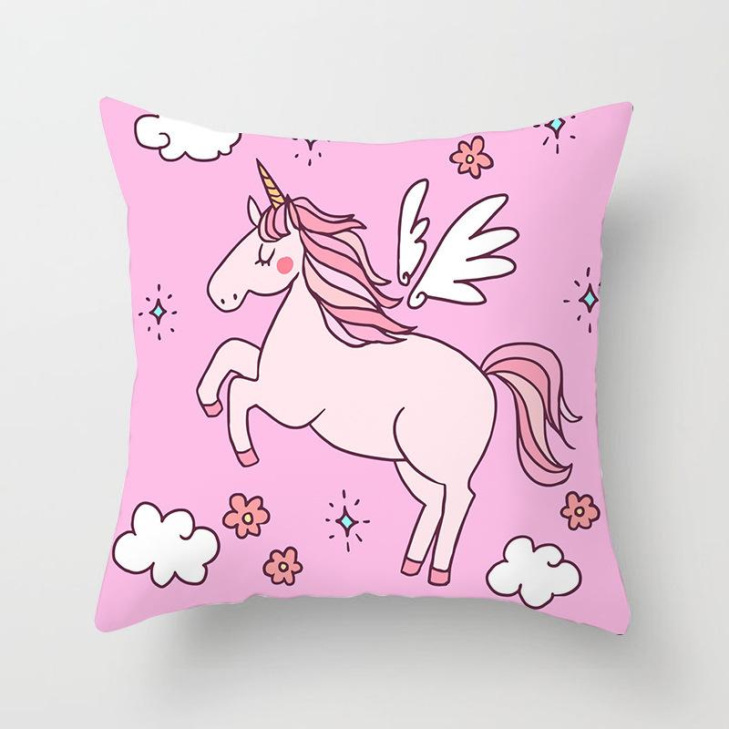 Home Decor Unicorn Themed Cute Patterns for Cozy Decor Pattern Cushion Cover Suitable for Sofa Bedroom Car Pillow Cover
