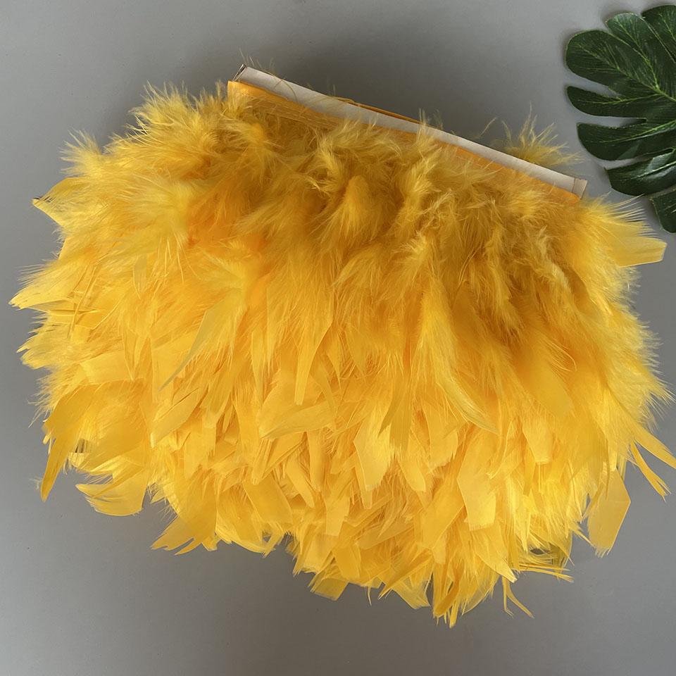 Fluffy Turkey Feathers Trim Fringe Ribbon 10Meters Marabou Feather On Tape Fringes Sewing Trimmings DIY Clothes Dress Decoration