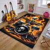 "Skeleton Drummer in Fiery Blaze" Patterned carpet, suitable as a non slip play mat for the living room and bedroom sofa