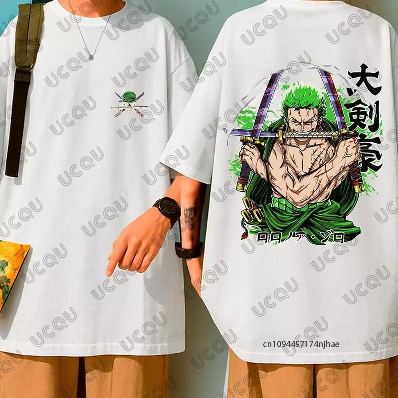 2026 Sommer Roronoa Zoro Cartoon Grafik Herren und Damen Baumwolle T-Shirt Kurzarm Cosplay T-Shirts Freizeit Oberteile