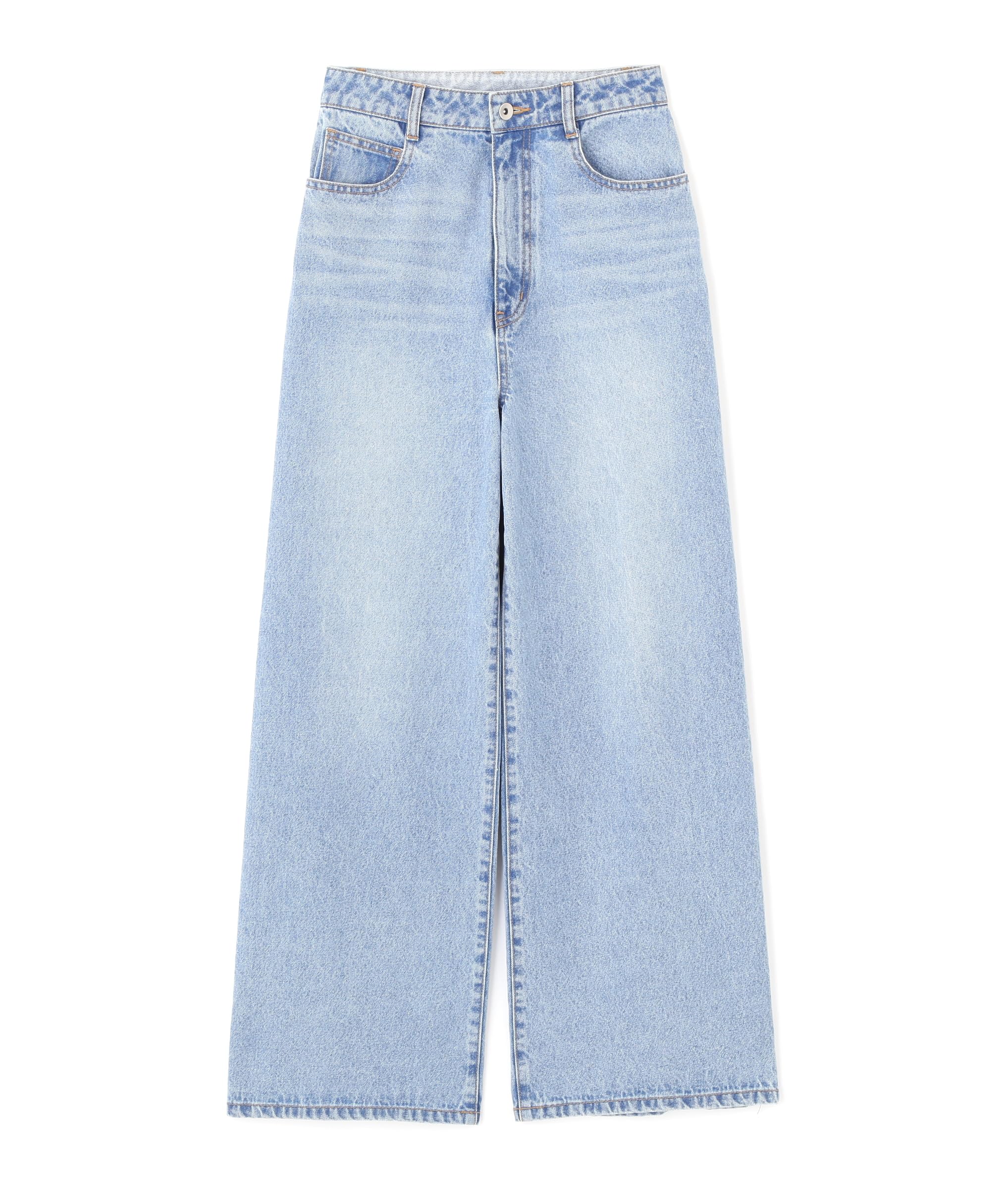 Body flared denim pants [Proportion Dressing] High-waisted