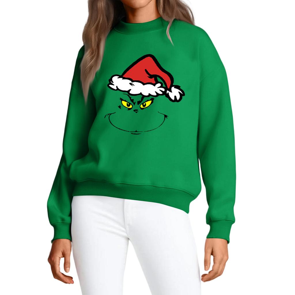 Women's Fashion Casual Round Neck Long Sleeve Christmas Printed Sweatshirt