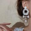 Elegante Retro-Ohrringe mit Perlen und Harzblumen