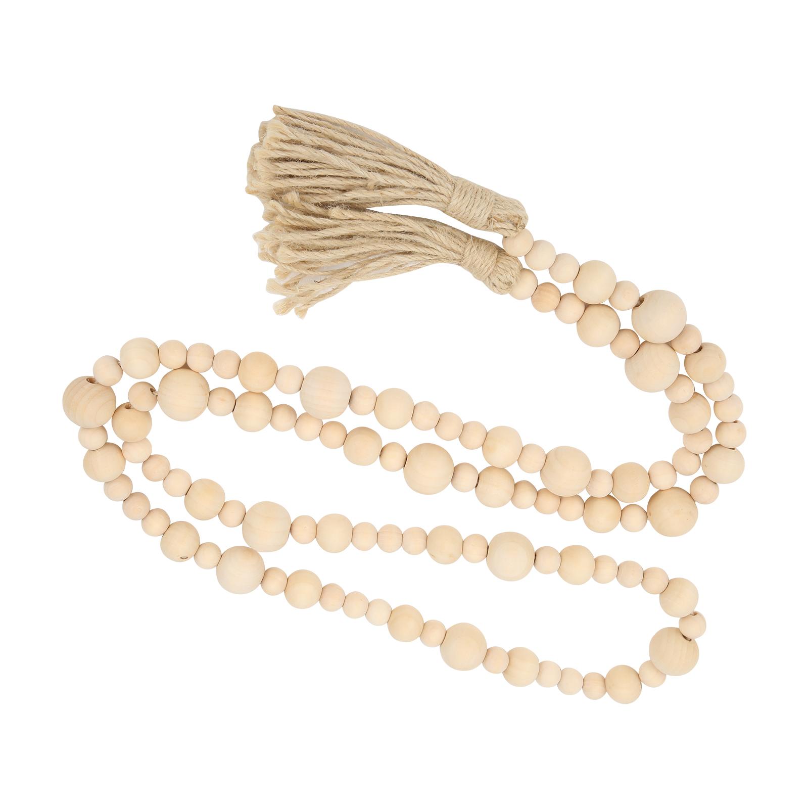 

Гирлянда из бусин, деревянные, цветные, декоративные, деревенские бусины с кисточкой для украшения дома, настенные