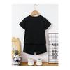Boy's King Printed Black And White Shorts T-shirt Set