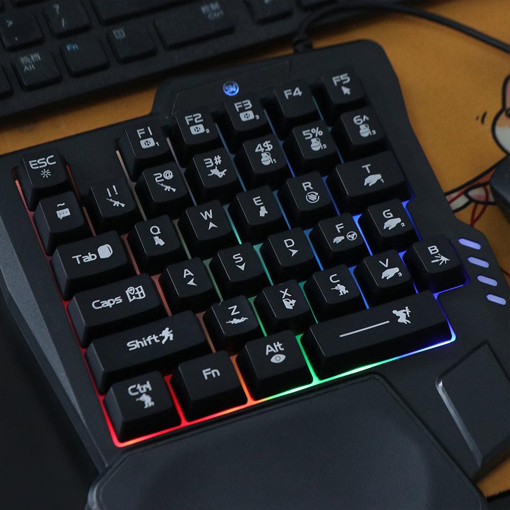 Ultra-slim One Handedly Keyboard USB Gaming Mechanical Keyboard Single Hand Keyboard  Desktop PC