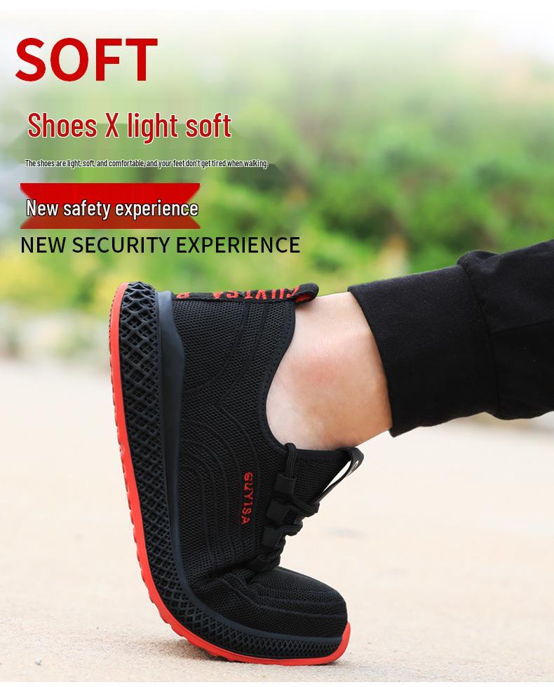 Cross-Border Men's Steel Toe Work Shoes - Anti-Smash, Anti-Puncture, Wear-Resistant, Comfortable Mesh Safety Shoes