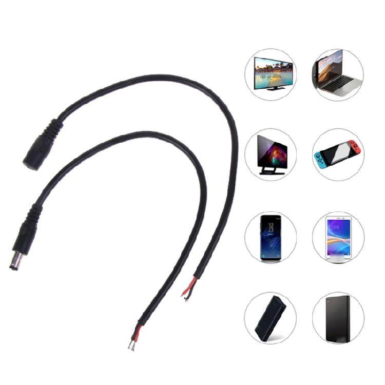 1Set DC- 5521 Pigtail Barrel Plug Connector Cable, 2.1mm x 5.5mm 12V 10A 120W