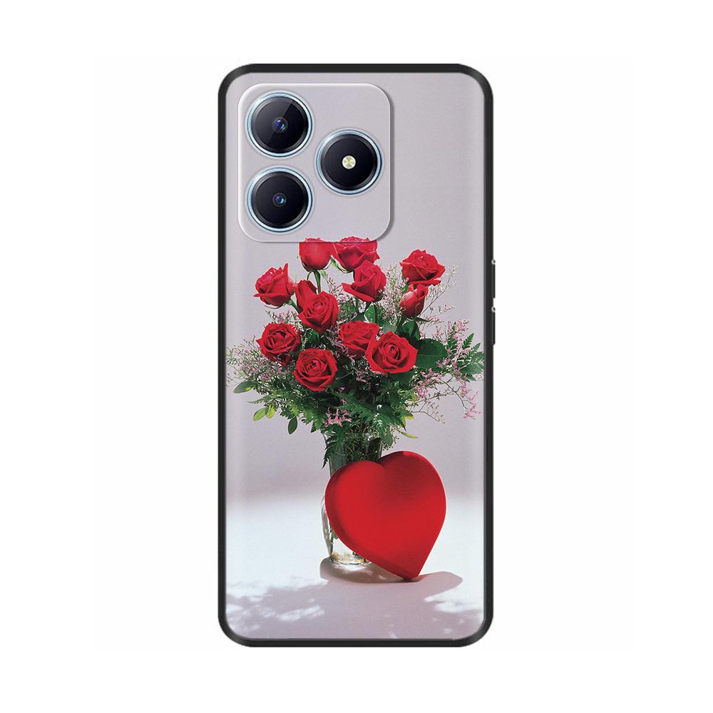 Case For Realme C63 Soft TPU Black Silicone Back Cover For RealmeC63 Cases Cute Protective Shell Painted Colorful Bumper Coque
