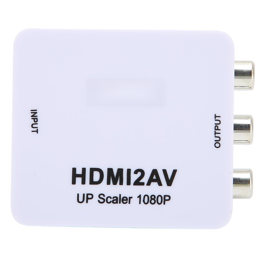 HD Multimedia Interface To AV Converter Adapter for RCA Splitter Switcher 1080P for TVsWhite Tagged 1080P