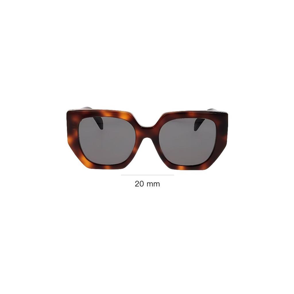 Celine Occhiali da sole unisex con motivo laterale decorativo di forma irregolare Marrone CL40239F53A