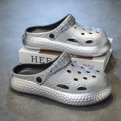 Lochschuhe Herren und Damen mit gleichem runden Kopf Klassische bequeme Plateausandalen Zwei Tragearten Lässig vielseitig Paar Hausschuhe