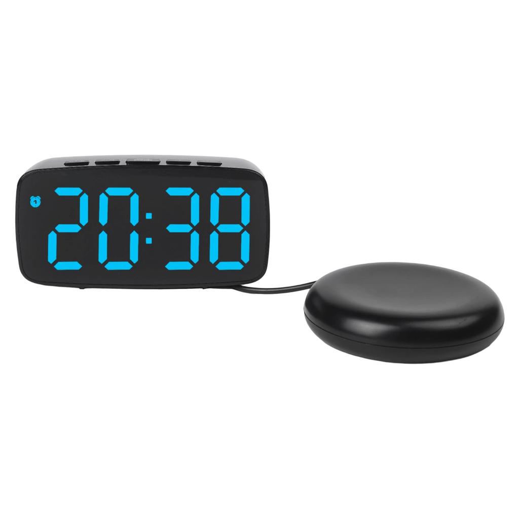 Digital Desk Clock with USB Charging Adjustable Brightness Snooze Function and Vibration Alarm for Heavy Sleepers