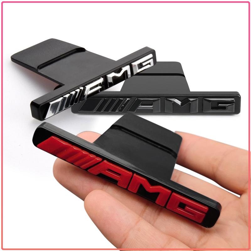 1Pcs Auto Front Grill Badge Emblem AMG Logo Styling For Mercedes-Benz CLS GLC GLK W211 W221 W220 W163 W164 W203 W204 A B C E S SLK Class