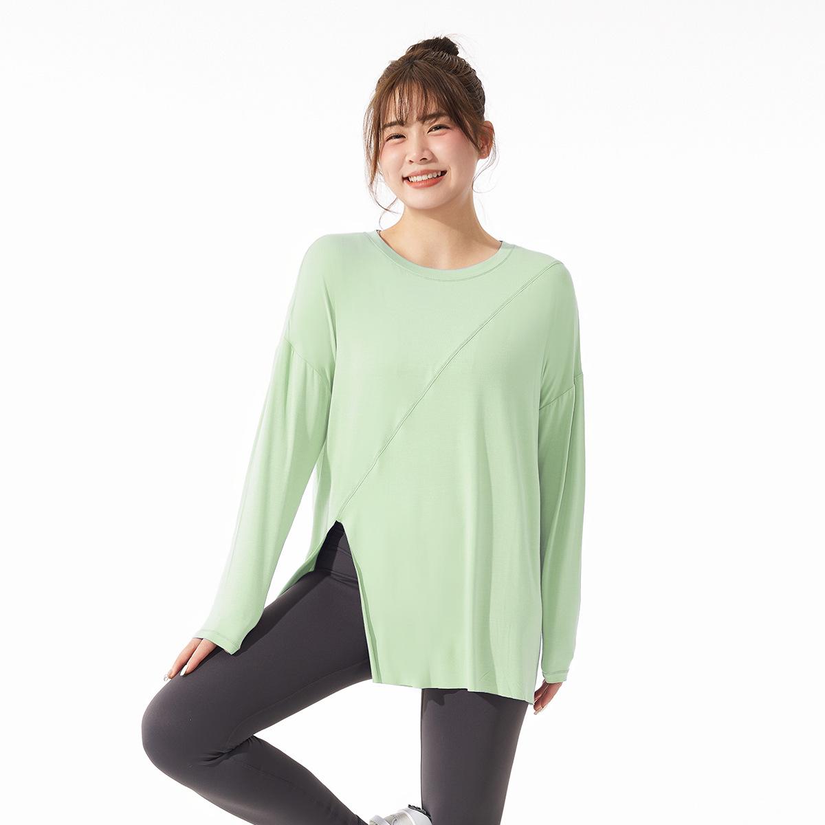 

Женский йога-топ с длинным рукавом большого размера - Свободный крой для пилатеса, бега и фитнеса XL for 125-140 jin