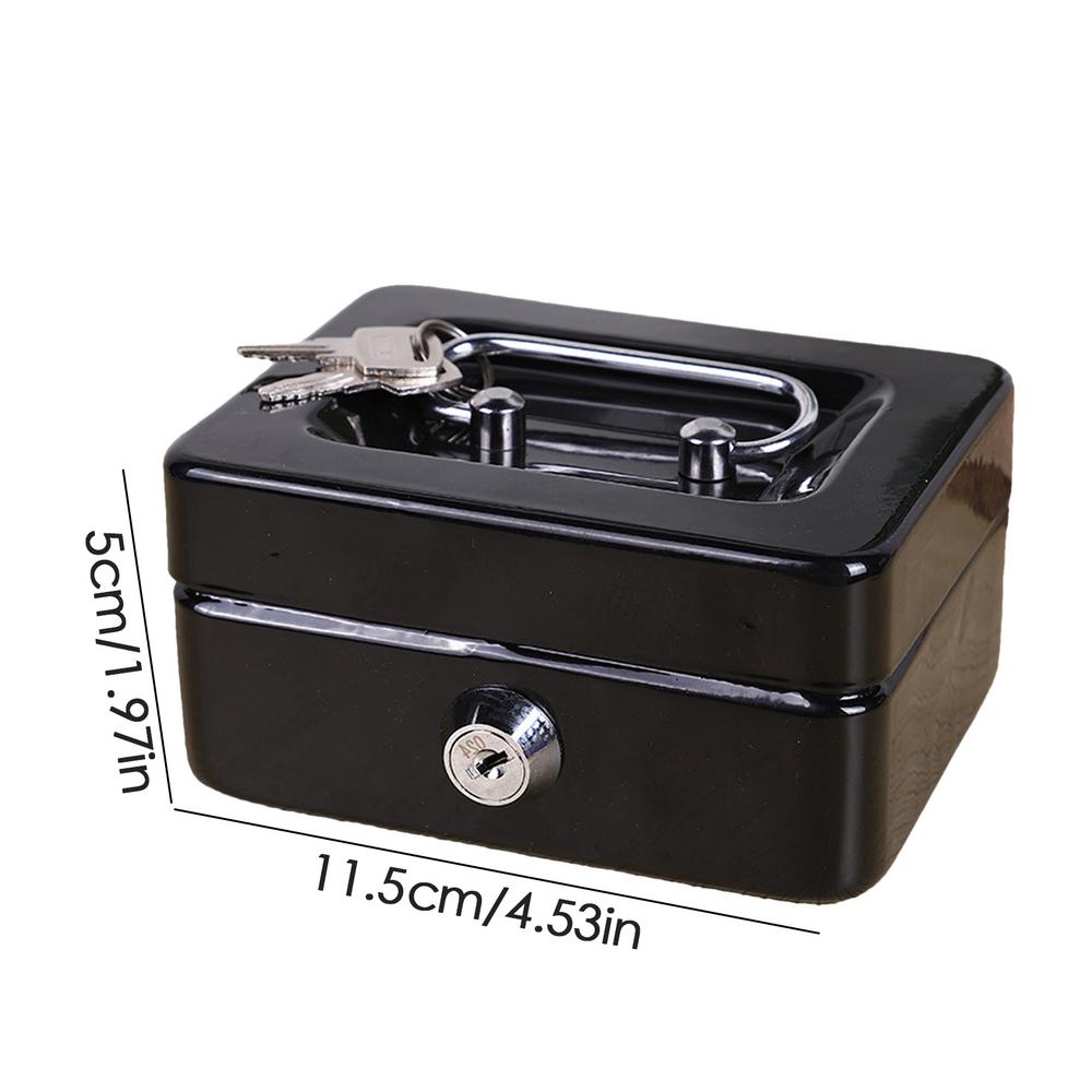Cash Box with Lock Lightweight Money Cash Box for Change Lockable Petty Cash Deposit Tin Mini Cash Safe Box Money Storage Box
