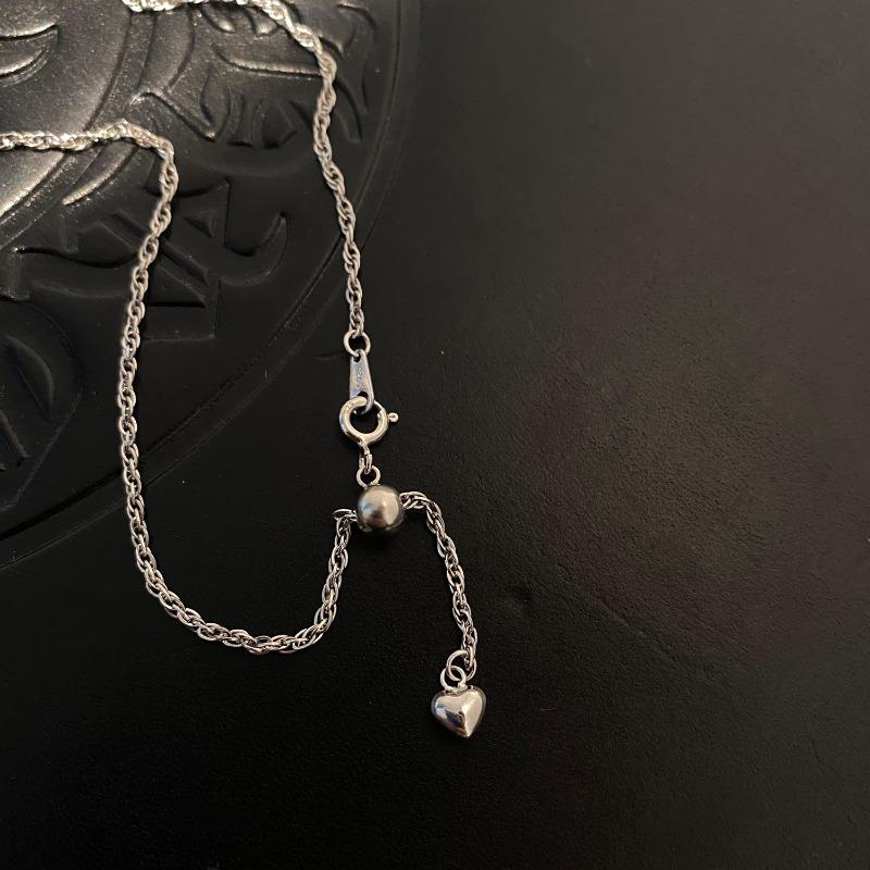 Pure Silver Pullable Long-style Pearl Necklace for Women, in A Cold and Elegant Style, with A Simple Sweater Chain for Pulling.