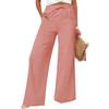 Women's Cotton And Linen Fashion Casual Pocket Drawstring Trousers