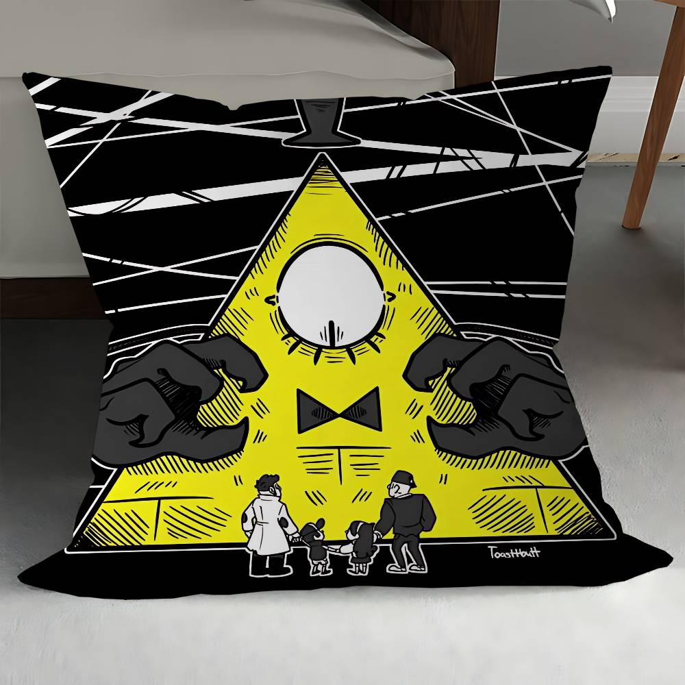 

Gravity Falls Bill C-Cipher Pillow Gift Home Office Decoration Pillow Bedroom Sofa Car Cushion CoverPillow Case 12x12Inch