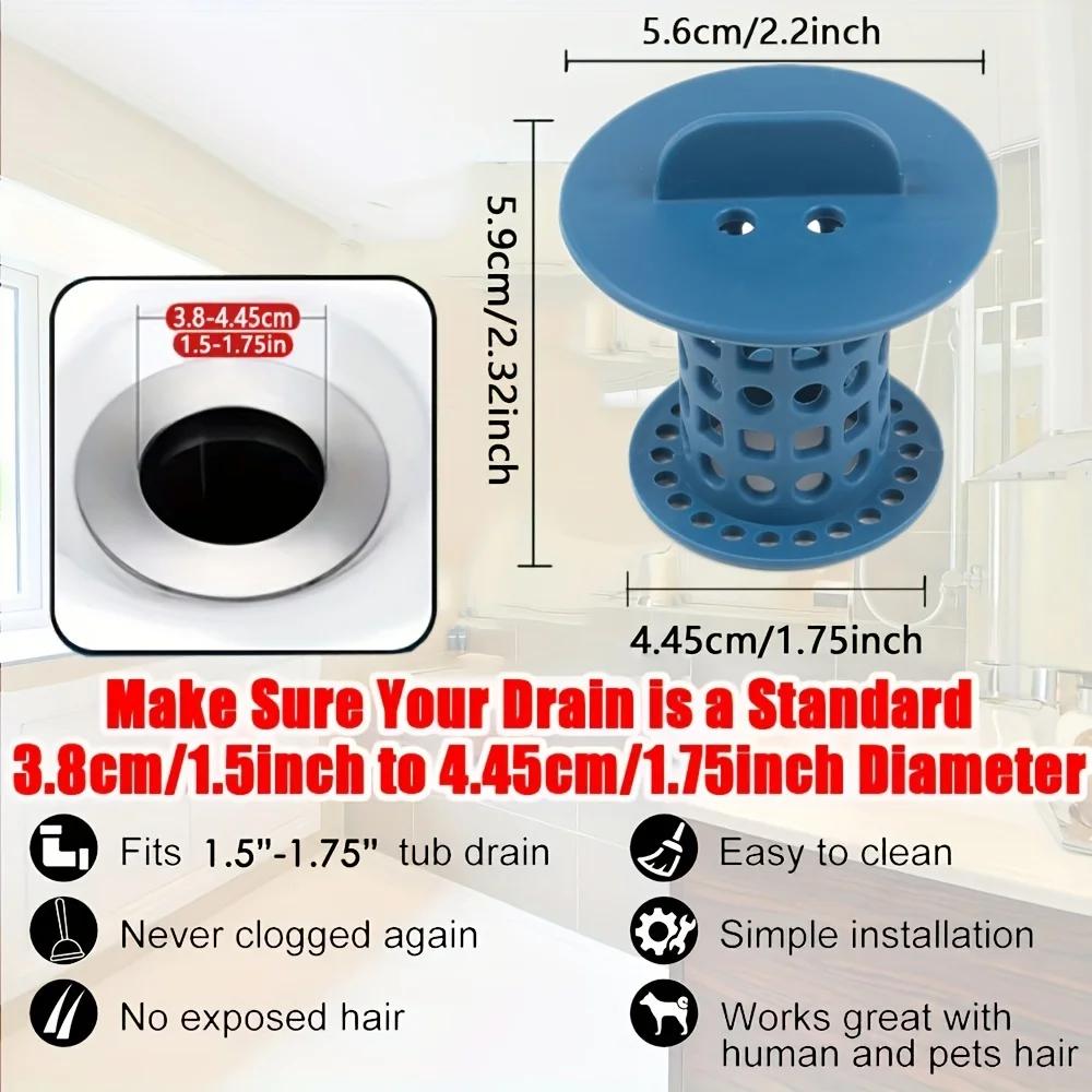 1pcs  Shower Drain Hair Catcher Hair Cleaning Collector Bathroom Accessories Flexible Sewer Filter  Sink Drain Protector