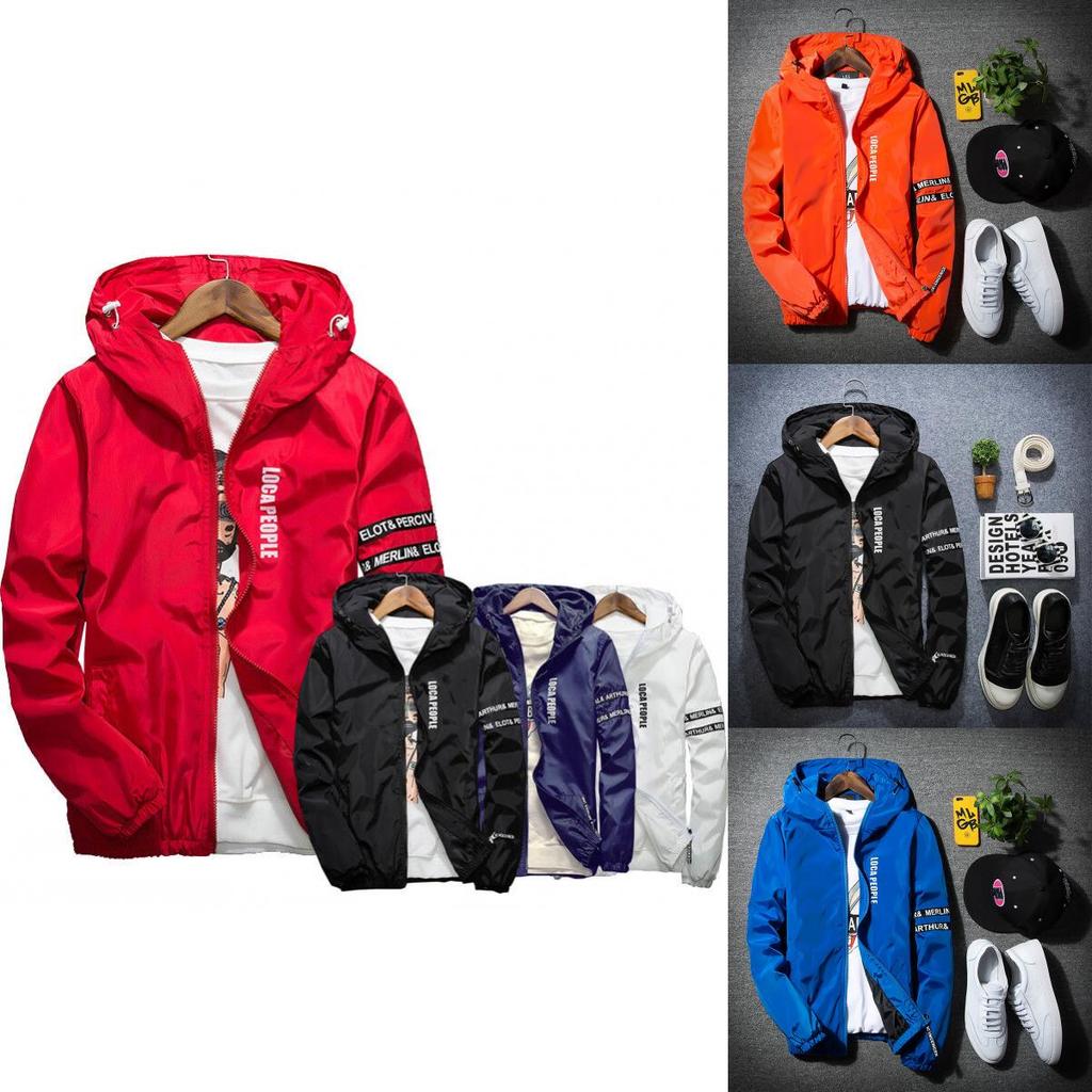 Premium Quality Men's Casual Hooded Coat Slim Fit Jacket Stylish Windbreaker Hoodie